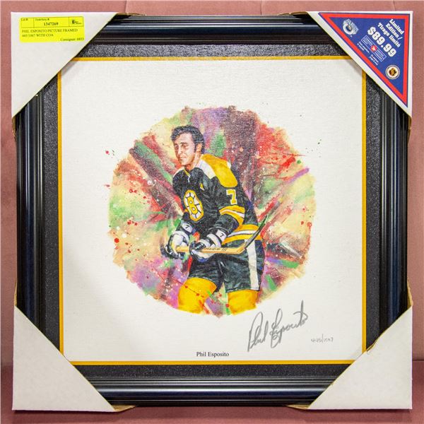 PHIL ESPOSITO PICTURE FRAMED 445/1067 WITH COA