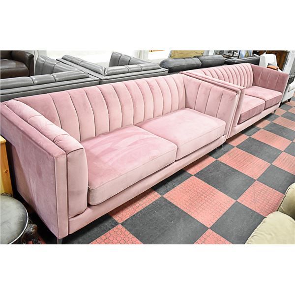 MODERN DUSTY ROSE PAIR OF SOFAS 86"