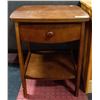 Image 1 : BROWN SIDE TABLE WITH STORAGE DRAWER 18"X18"X22"