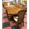 Image 1 : DELUXE TABLE WITH 2 LEAFS, & EIGHT CHAIRS