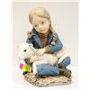 Image 1 : GIRL & LAMB YARD STATUE ABOUT 12" TALL