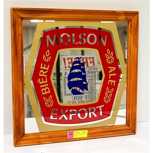 VINTAGE MOLSON EXPORT MIRROR FRAMED PICTURE
