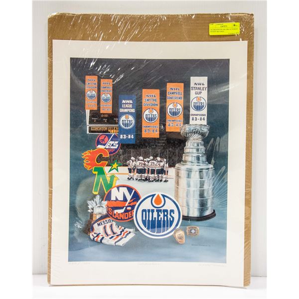 OILERS POSTER 438-1984 AUTOSIGN- WENDY RIO DALE