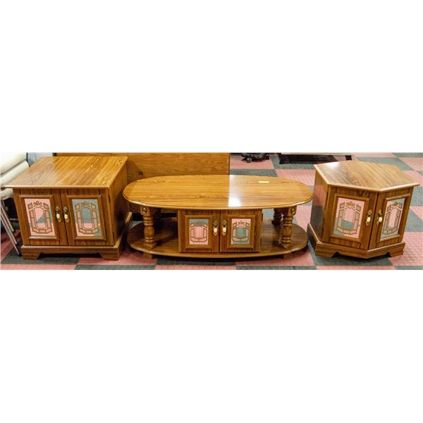 COFFEE TABLE WITH 2 END TABLES