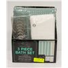 Image 1 : NEW ESSENTIAL SAP 3 PC BATH SET INCLUDES: CURTAIN,