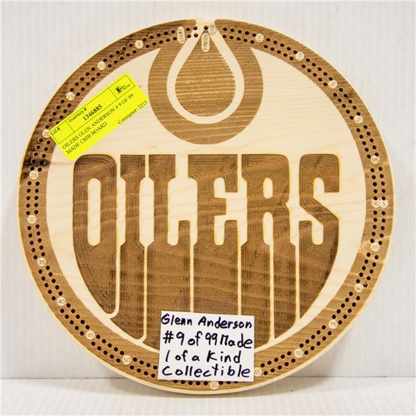 OILERS GLEN ANDERSON # 9 OF 99 MADE CRIB BOARD