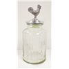 Image 1 : 12 INCH GLASS JAR WITH ROOSTER LID