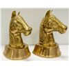 Image 1 : PAIR OF BRASS HORSE HEADS, 11" TALL