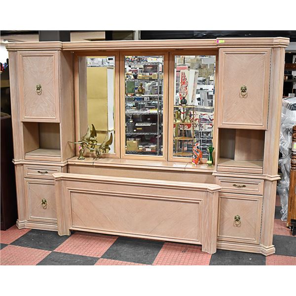 QUEEN SIZE HEADBOARD CABINET WITH FOOTBOARD