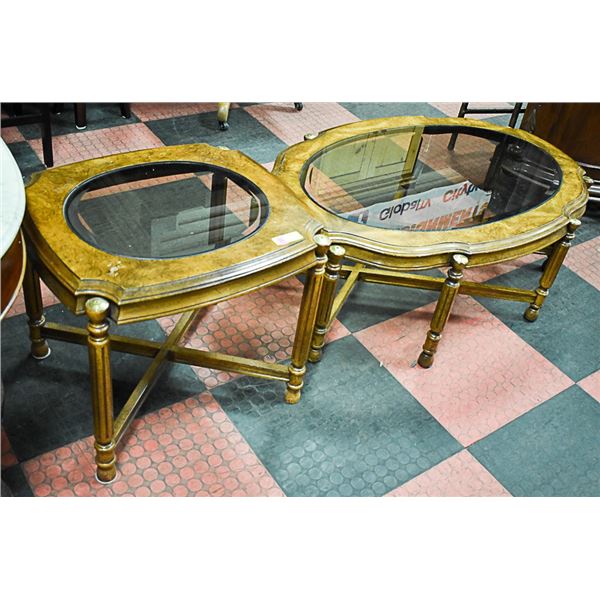 GLASS TOP COFFEE & END TABLE SET