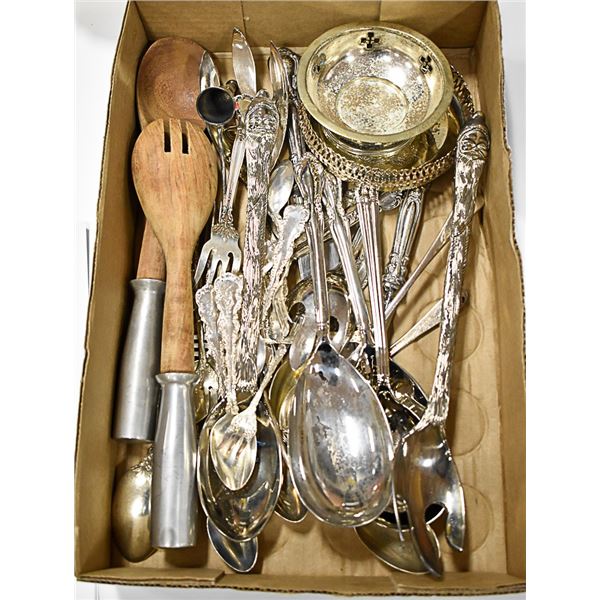 FLAT OF VARIOUS GENUINE SILVER SILVERWARE