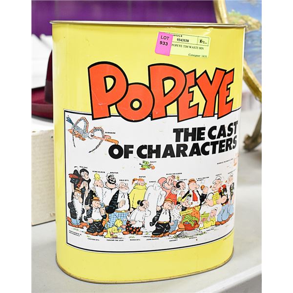VINTAGE POPEYE WASTE BIN