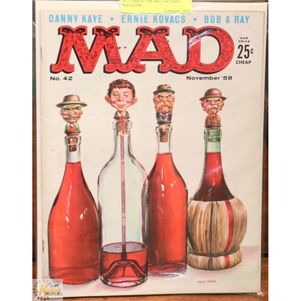 NOVEMBER 1958 ISSUE #42 MAD MAGAZINE