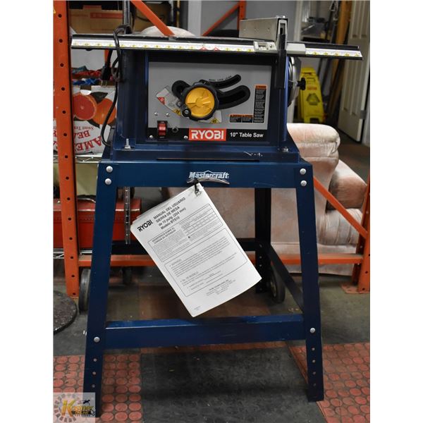 RYOBI 10" TABLE SAW WITH STAND