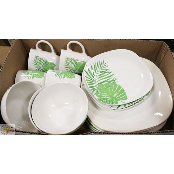 FLAT OF LEAF DESIGN DISHES