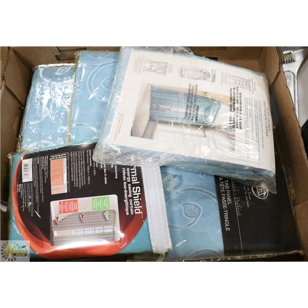 FLAT OF DRAPERIES:  TAB PANELS THERMAL SHIELD &