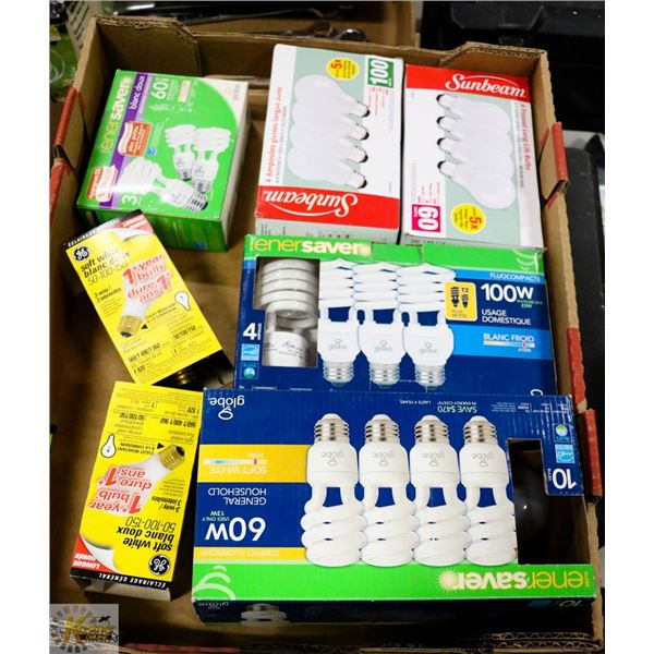 FLAT OF ASSORTED LIGHT BULBS