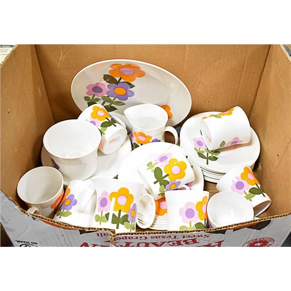 FLAT OF DISHES  INCLUDES SANDWICH PLATES, SUGAR &