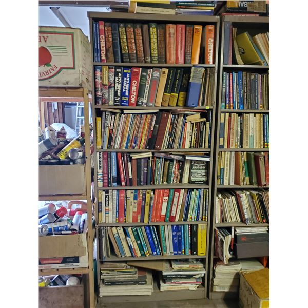 ENTIRE SHELF OF ASSORTED VEHICLE CHILTON, HAYNES