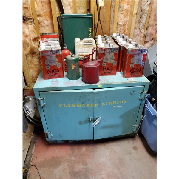 FLAMMABLE LIQUIDS CABINET WITH KEROSENE STOVE A