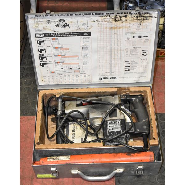 BLACK AND DECKER ROTARY HAMMER IN METAL CASE
