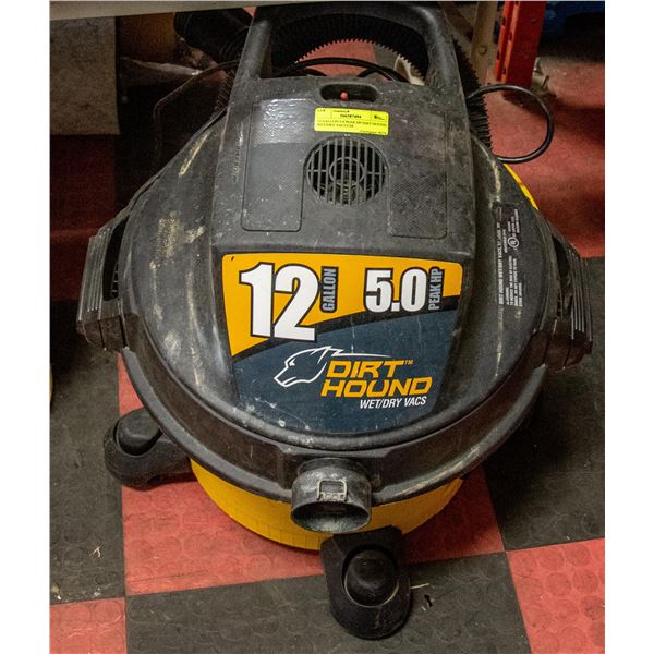 12 GALLON 5.0 PEAK HP DIRT HOUND WET/DRY VACUUM