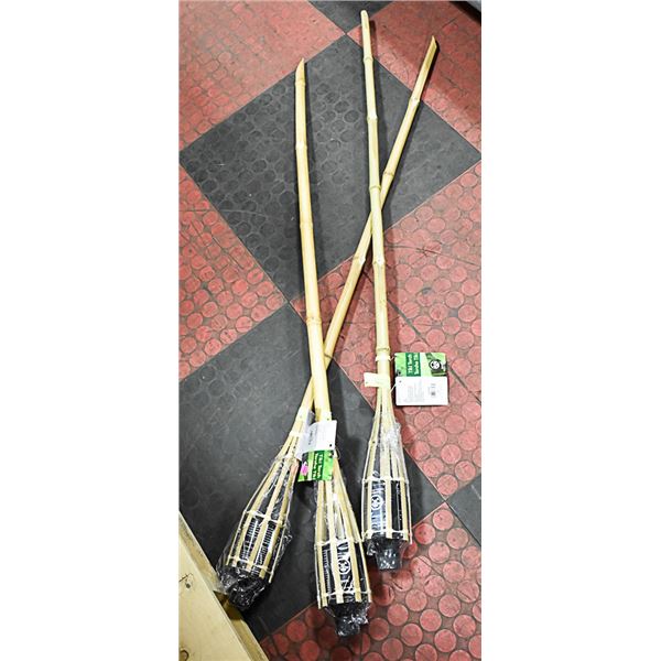 LOT OF 3 CITRONELLA TIKI TORCHES