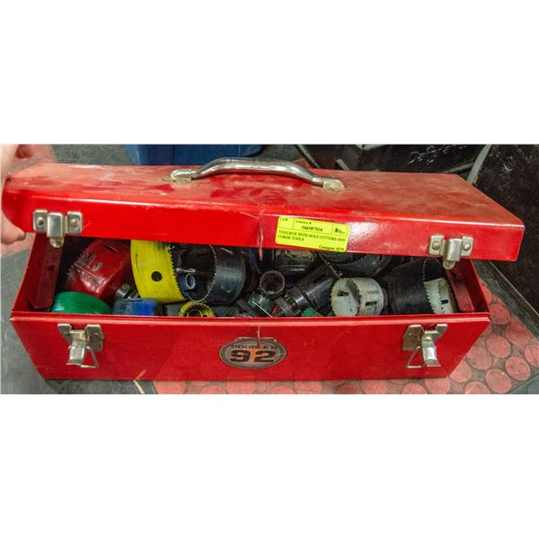 TOOLBOX WITH HOLE CUTTERS AND CORER TOOLS