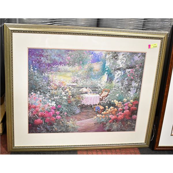 LARGE FRAMED PATIO PICTURE