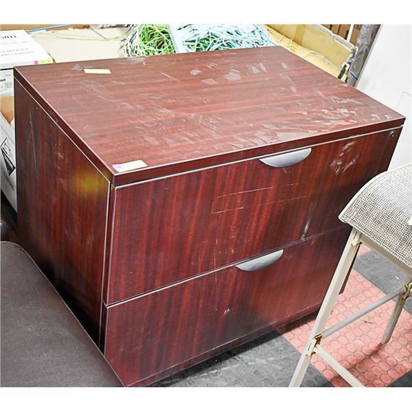 CHERRY WOOD TONE 2 DRAWER FILING CABINET