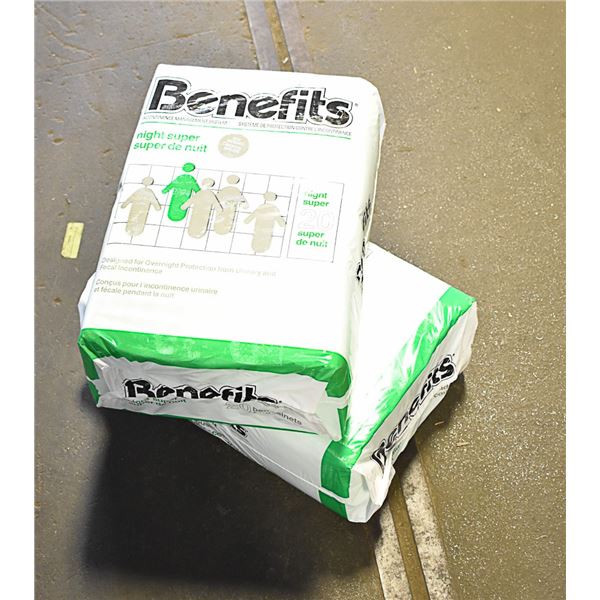 LOT OF 2 ADULT DIAPERS 20 PADS