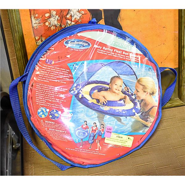 SWIMWAYS STEP 1 BABY PINK SPRING FLOAT SUN CANOPY