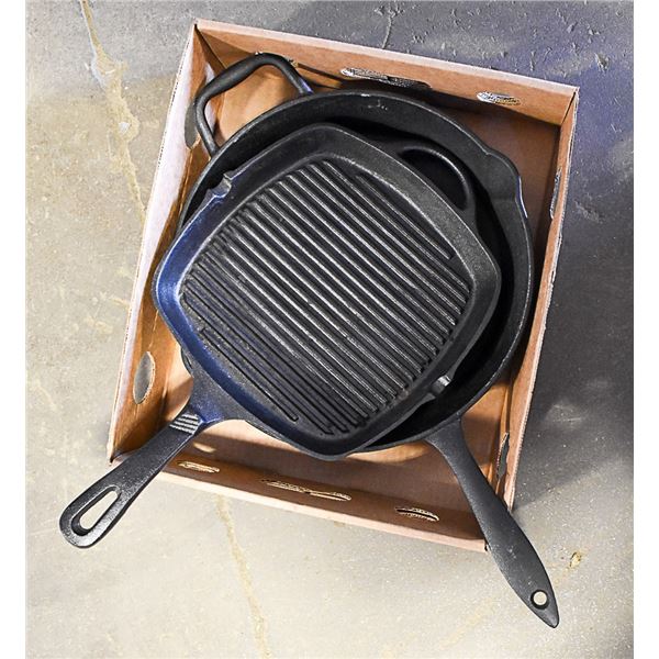 2 IRON CAST FRYING PANS
