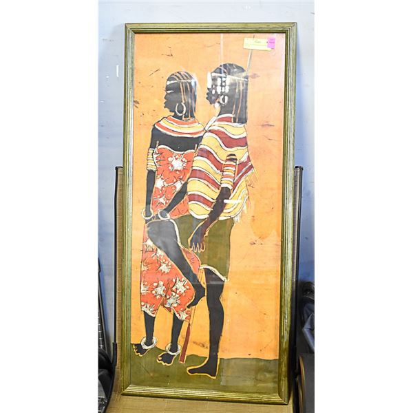 AFRICAN SILKSCREEN PICTURE 16"X36"