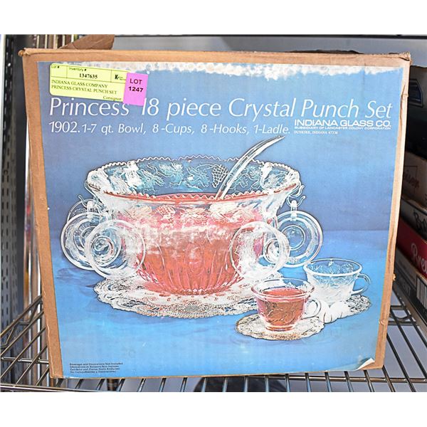 INDIANA GLASS COMPANY PRINCESS CRYSTAL PUNCH SET