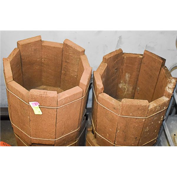 LOT OF 4 WOOD PLANTERS