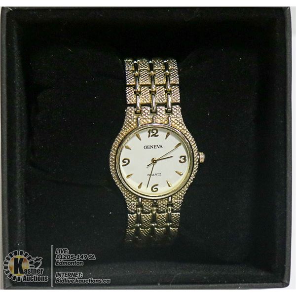 GENEVA MEN'S GOLDTONE WATCH WORKING