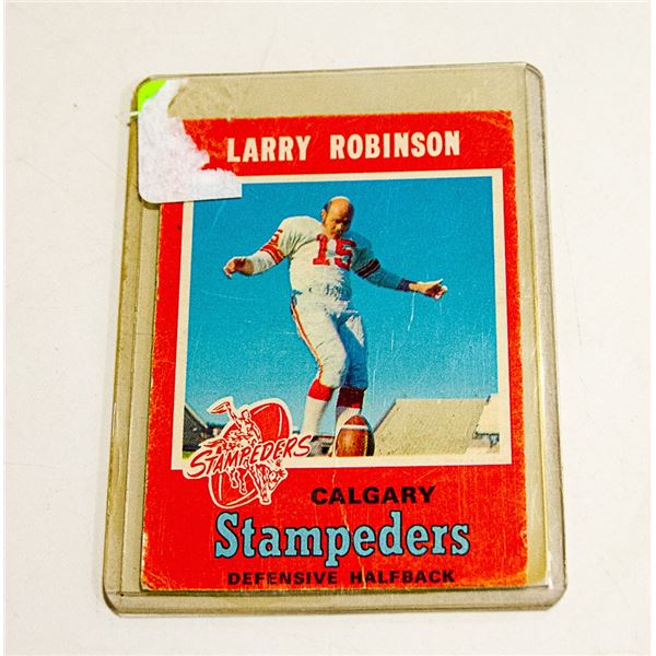 1970 OPC LARRY ROBINSON CFL CARD STAMPEDERS