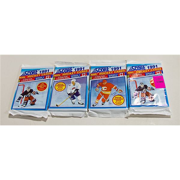 4 PACK OF SCORE 1991 NHL CARDS
