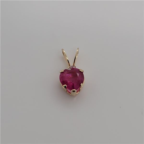 BZ337-49 14K  RUBY DIAMOND PENDANT