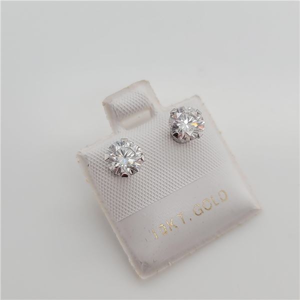 BZ337-29 10K  WHITE MOISSANITE EARRINGS