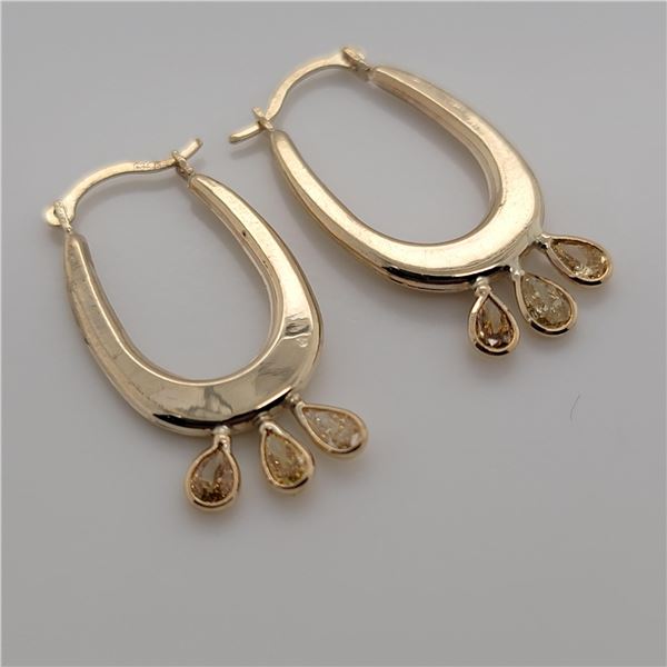 BZ337-24 10K  DIAMOND (0.6CT,SI1-2,YELLOW) EARRING