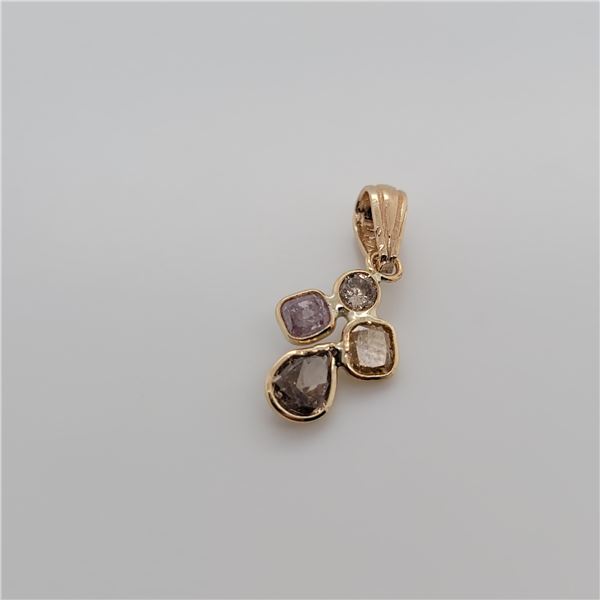 BZ337-6 14K  YELLOW AND PINK DIAMOND (0.6CT,I1-3)