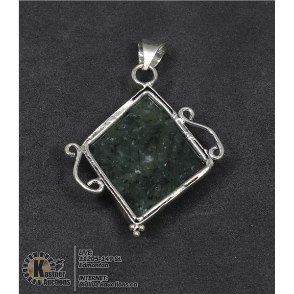 #13-NATURAL PREHNITE PENDANT