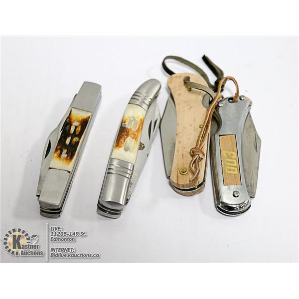 LOT OF 4 FOLDING KNIVES