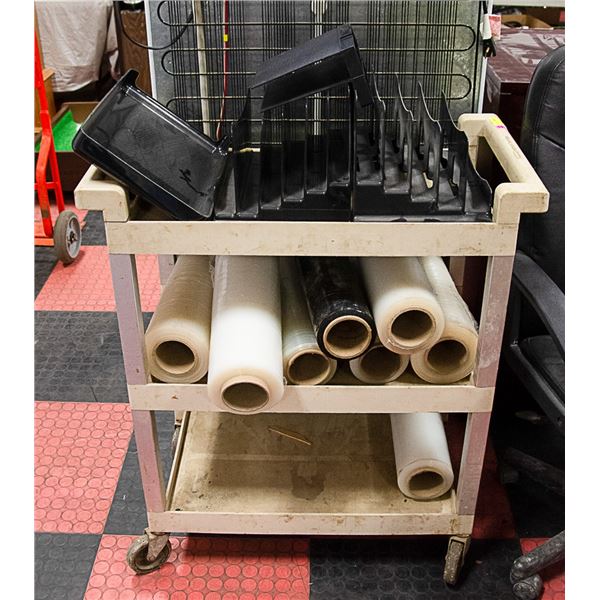 INVENTORY CART WITH SHRINK WRAP & OFFICE FILERS