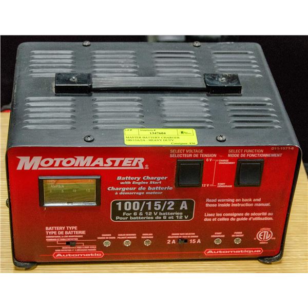 MASTER BATTERY CHARGER 100/15A/2A - HEAVY DUTY