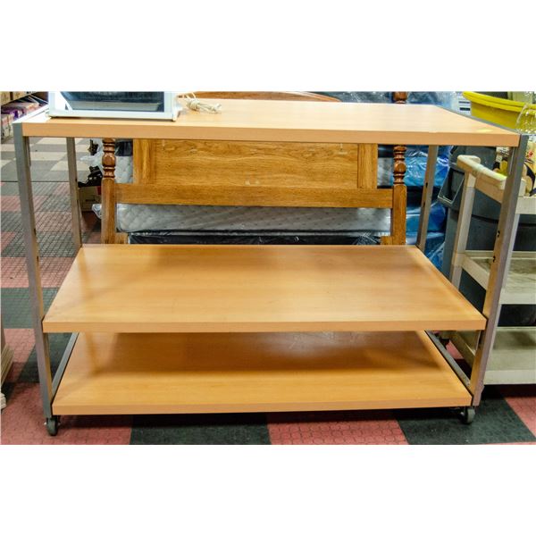 TABLE ON CASTORS 30" WIDE X 5FT. LONG