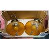 Image 1 : 2 RETRO MATCHING CEILING LAMPS WITH AMBER TONED