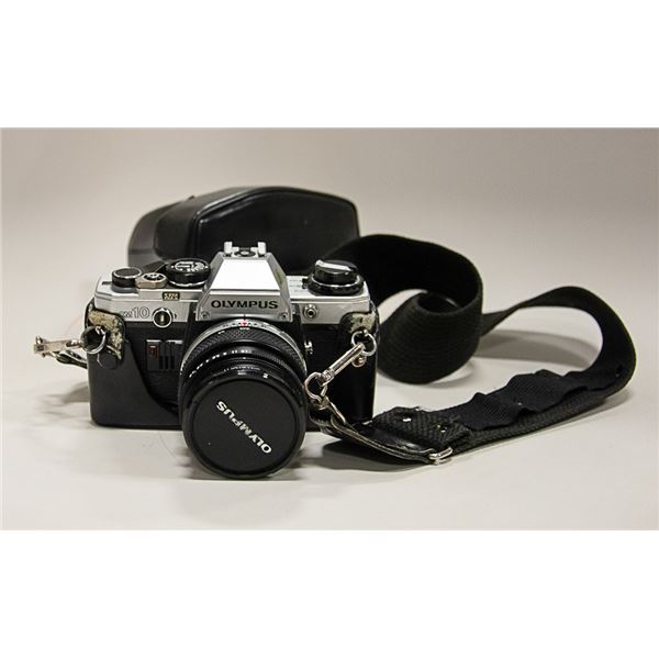 OLYMPUS OM 10 CAMERA /W 1:1.8 F=50MM LENS & STRAP